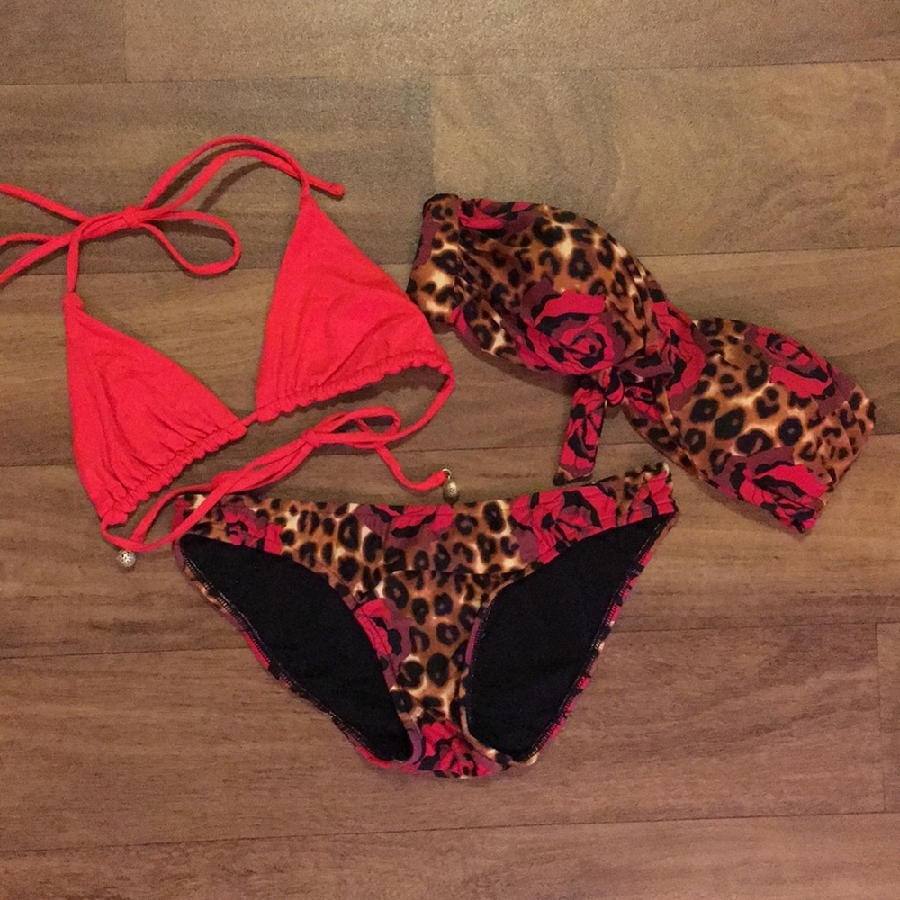 B.Swim Leopard Rose bikini with additional top!